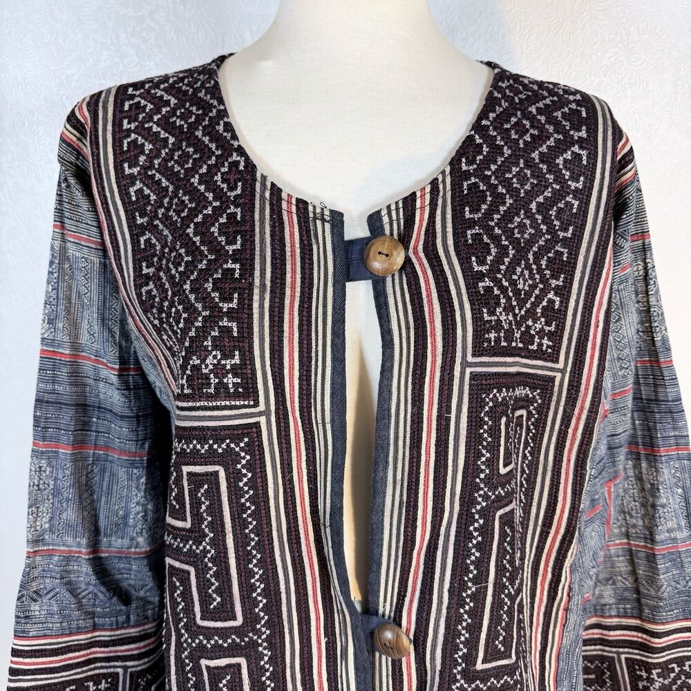 Vintage Hmong Handwoven Ethnic Jacket XL READ - Picture 2 of 13
